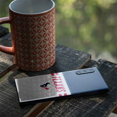 NFL Houston Texans White Striped Galaxy Note 10 Skin