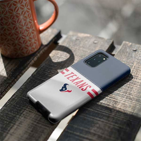 NFL Houston Texans White Striped Galaxy S20 Plus Pro Case