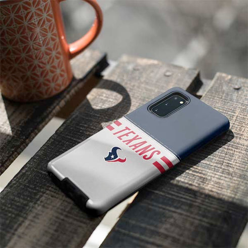 NFL Houston Texans White Striped Galaxy S20 Pro Case