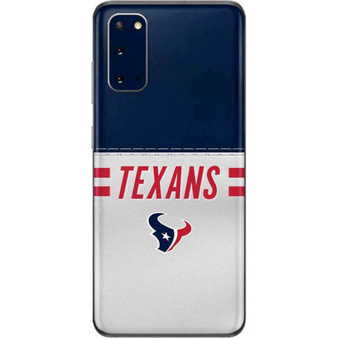 NFL Houston Texans White Striped Galaxy S20 Skin