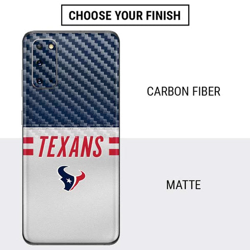NFL Houston Texans White Striped Galaxy S20 Skin