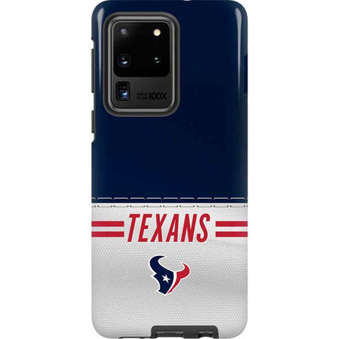 NFL Houston Texans White Striped Galaxy S20 Ultra 5G Pro Case