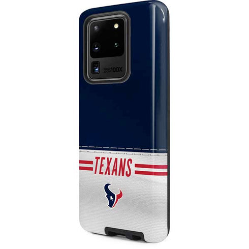 NFL Houston Texans White Striped Galaxy S20 Ultra 5G Pro Case