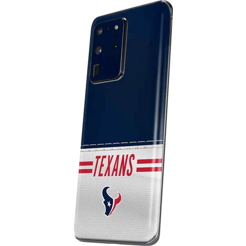 NFL Houston Texans White Striped Galaxy S20 Ultra 5G Skin