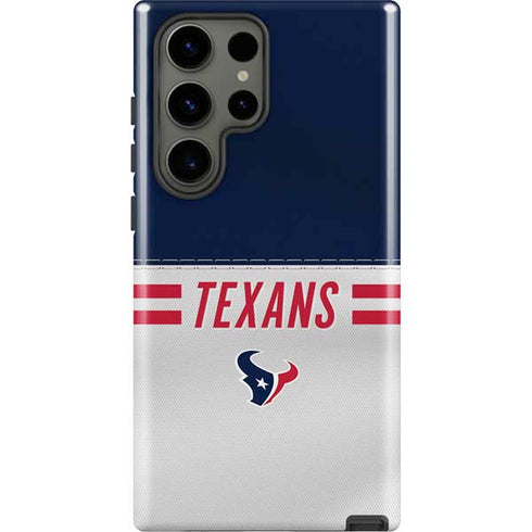 NFL Houston Texans White Striped Galaxy S23 Ultra Pro Case