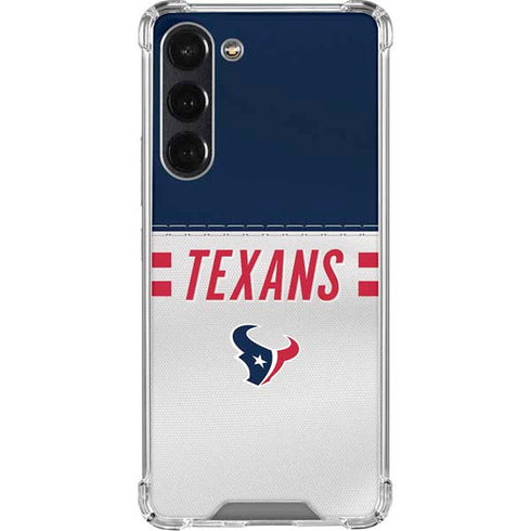 NFL Houston Texans White Striped Galaxy S24 FE Clear Case