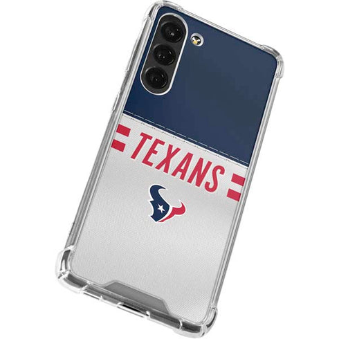 NFL Houston Texans White Striped Galaxy S24 FE Clear Case