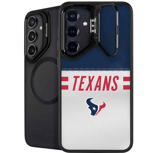 NFL Houston Texans White Striped Galaxy S25 Kickstand Case