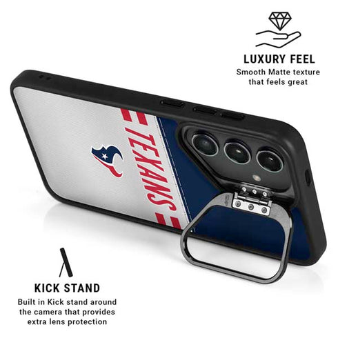 NFL Houston Texans White Striped Galaxy S25 Kickstand Case