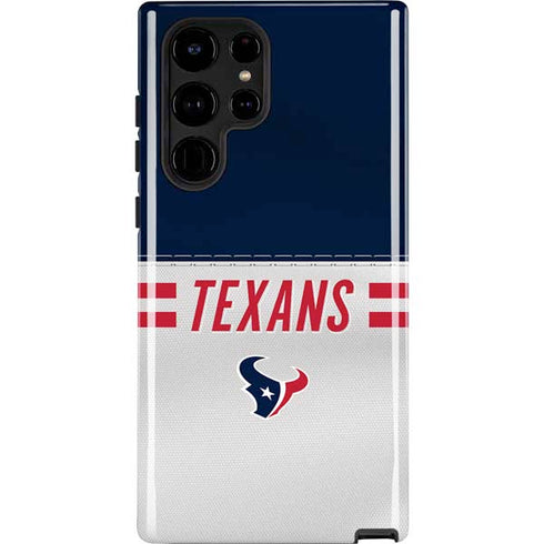 NFL Houston Texans White Striped Galaxy S25 Ultra Impact Case