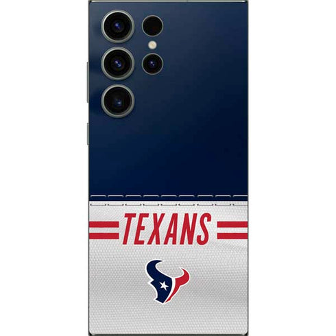 NFL Houston Texans White Striped Galaxy S24 Ultra Skin