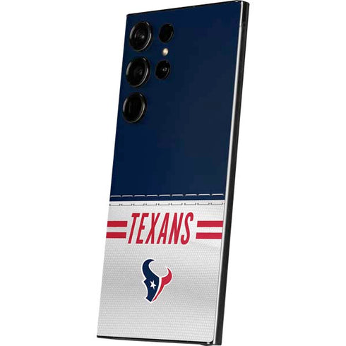 NFL Houston Texans White Striped Galaxy S25 Ultra Skin