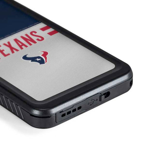 NFL Houston Texans White Striped Galaxy S24 Waterproof Case