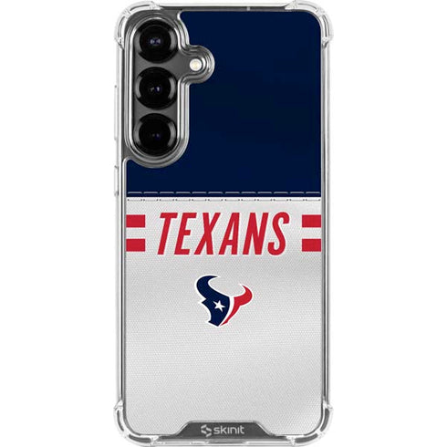 NFL Houston Texans White Striped Galaxy S26 Clear Case