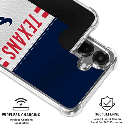 NFL Houston Texans White Striped Galaxy S26 Clear Case