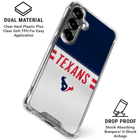 NFL Houston Texans White Striped Galaxy S26 Clear Case
