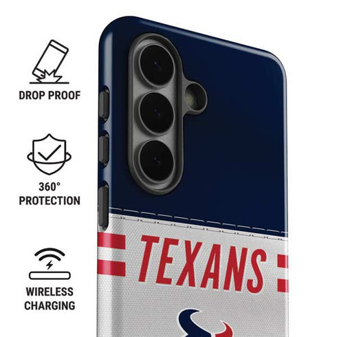 NFL Houston Texans White Striped Galaxy S26 Plus Impact Case