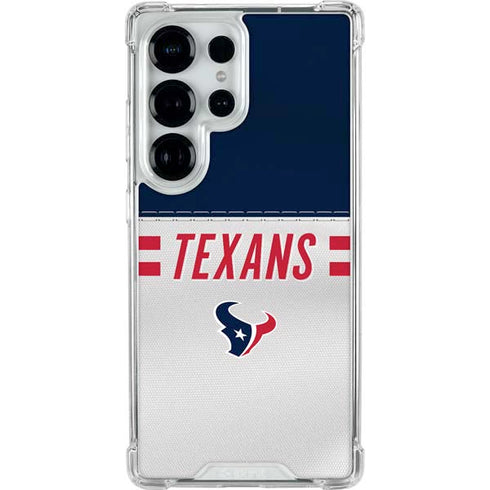 NFL Houston Texans White Striped Galaxy S26 Ultra Clear Case