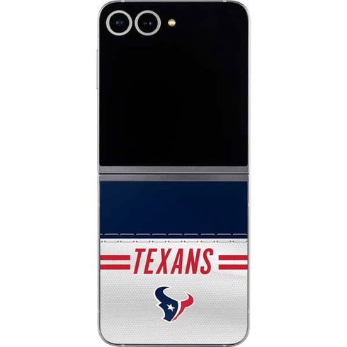 NFL Houston Texans White Striped Galaxy Z Flip6 Skin