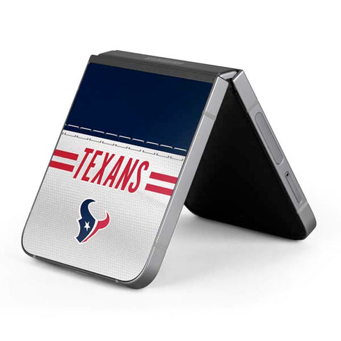 NFL Houston Texans White Striped Galaxy Z Flip6 Skin