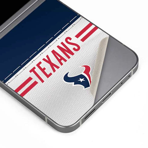 NFL Houston Texans White Striped Galaxy Z Flip6 Skin