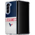 NFL Houston Texans White Striped Galaxy Z Fold5 5G Clear Case