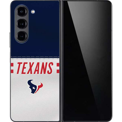 NFL Houston Texans White Striped Galaxy Z Fold5 5G Skin