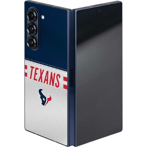 NFL Houston Texans White Striped Galaxy Z Fold6 Skin