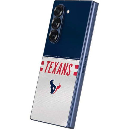 NFL Houston Texans White Striped Galaxy Z Fold6 Skin
