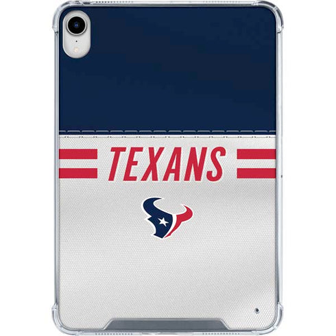NFL Houston Texans White Striped iPad 11th Gen (2025) Clear Case