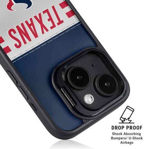 NFL Houston Texans White Striped iPhone 14 Plus Kickstand Case
