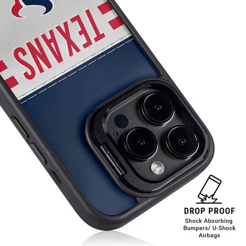 NFL Houston Texans White Striped iPhone 14 Pro Kickstand Case