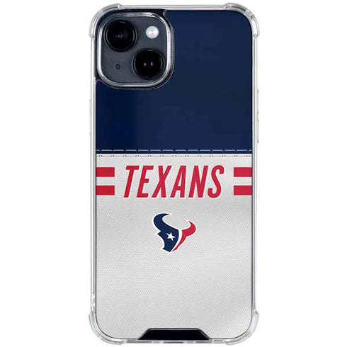 NFL Houston Texans White Striped iPhone 15 Clear Case