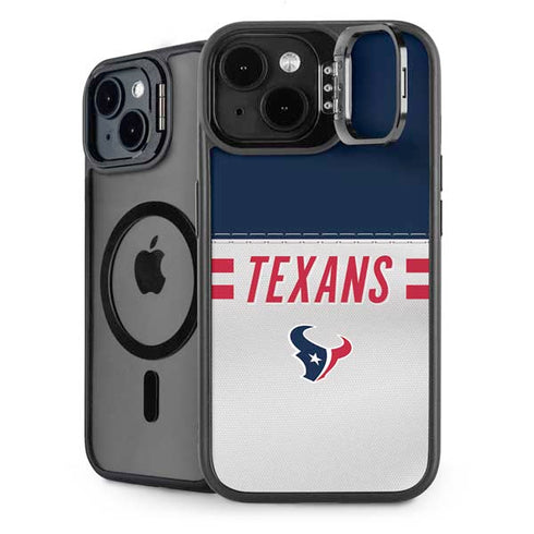NFL Houston Texans White Striped iPhone 15 Kickstand Case