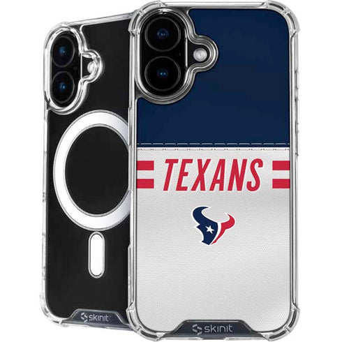 NFL Houston Texans White Striped iPhone 16 MagSafe Case