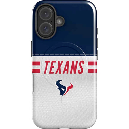 NFL Houston Texans White Striped iPhone 16 Magsafe Impact Case