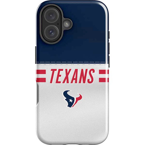 NFL Houston Texans White Striped iPhone 16 Plus Impact Case