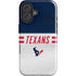 NFL Houston Texans White Striped iPhone 16 Plus Impact Case