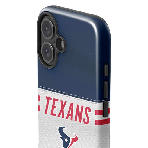NFL Houston Texans White Striped iPhone 16 Plus Impact Case