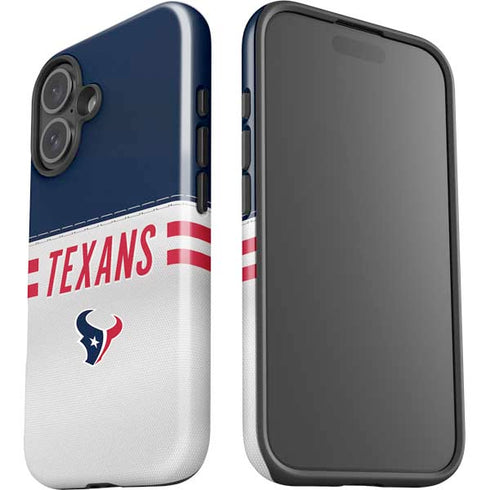 NFL Houston Texans White Striped iPhone 16 Plus Impact Case