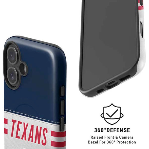NFL Houston Texans White Striped iPhone 16 Plus Magsafe Impact Case
