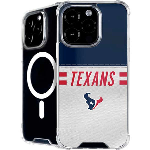 NFL Houston Texans White Striped iPhone 16 Pro MagSafe Case