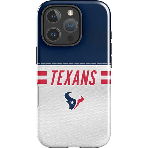 NFL Houston Texans White Striped iPhone 16 Pro Max Impact Case