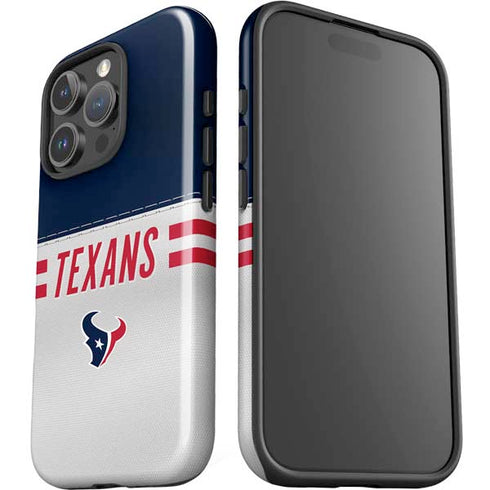 NFL Houston Texans White Striped iPhone 16 Pro Max Impact Case