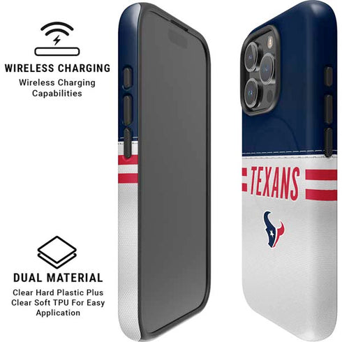 NFL Houston Texans White Striped iPhone 16 Pro Max Magsafe Impact Case