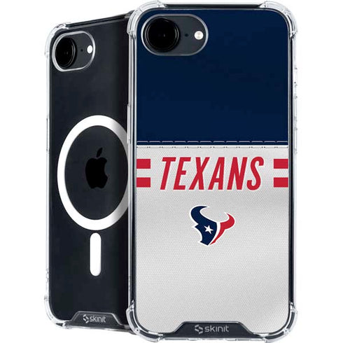 NFL Houston Texans White Striped iPhone 16e MagSafe Case
