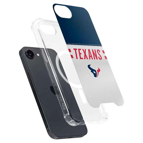 NFL Houston Texans White Striped iPhone 16e MagSafe Case