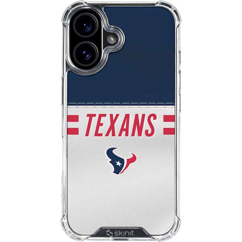 NFL Houston Texans White Striped iPhone 17 Clear Case