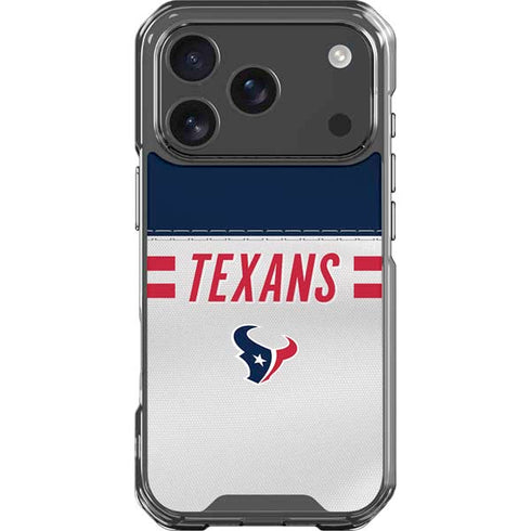 NFL Houston Texans White Striped iPhone 18 Pro Clear Case