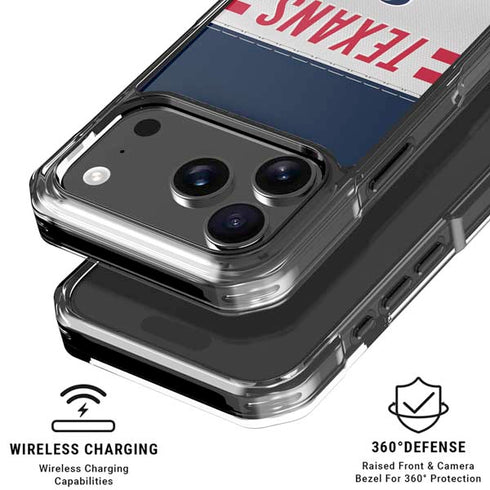NFL Houston Texans White Striped iPhone 18 Pro Clear Case